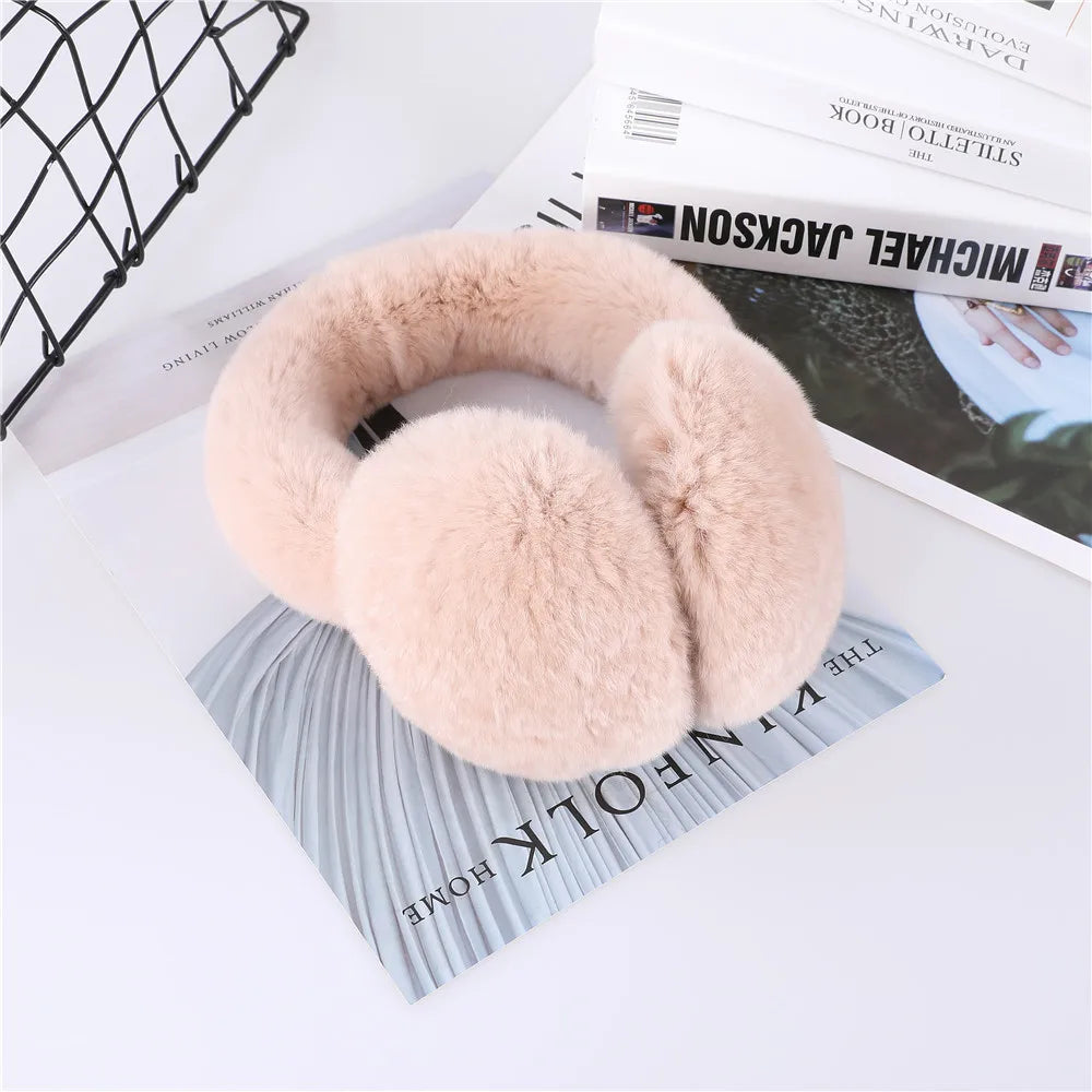 Rex Rabbit Fur Earmuffs – Warm & Soft Winter Ear Protection