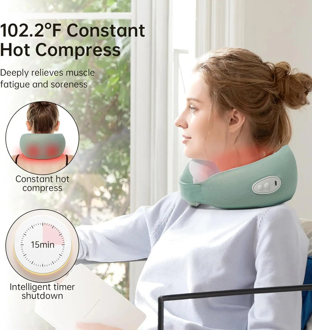 מעסה הצוואר והכתפיים האלחוטי - חום וחופש תנועה מלא