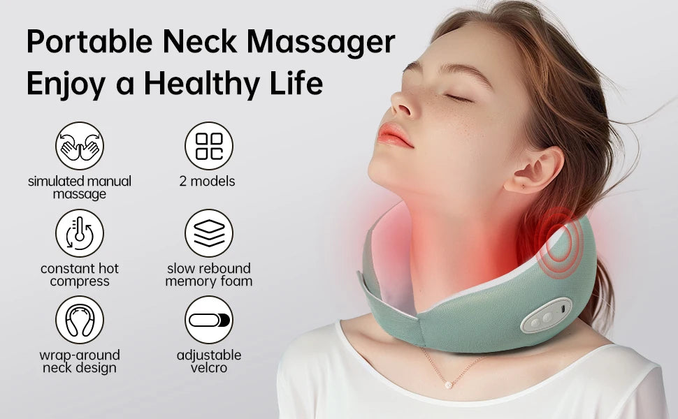 מעסה הצוואר והכתפיים האלחוטי - חום וחופש תנועה מלא